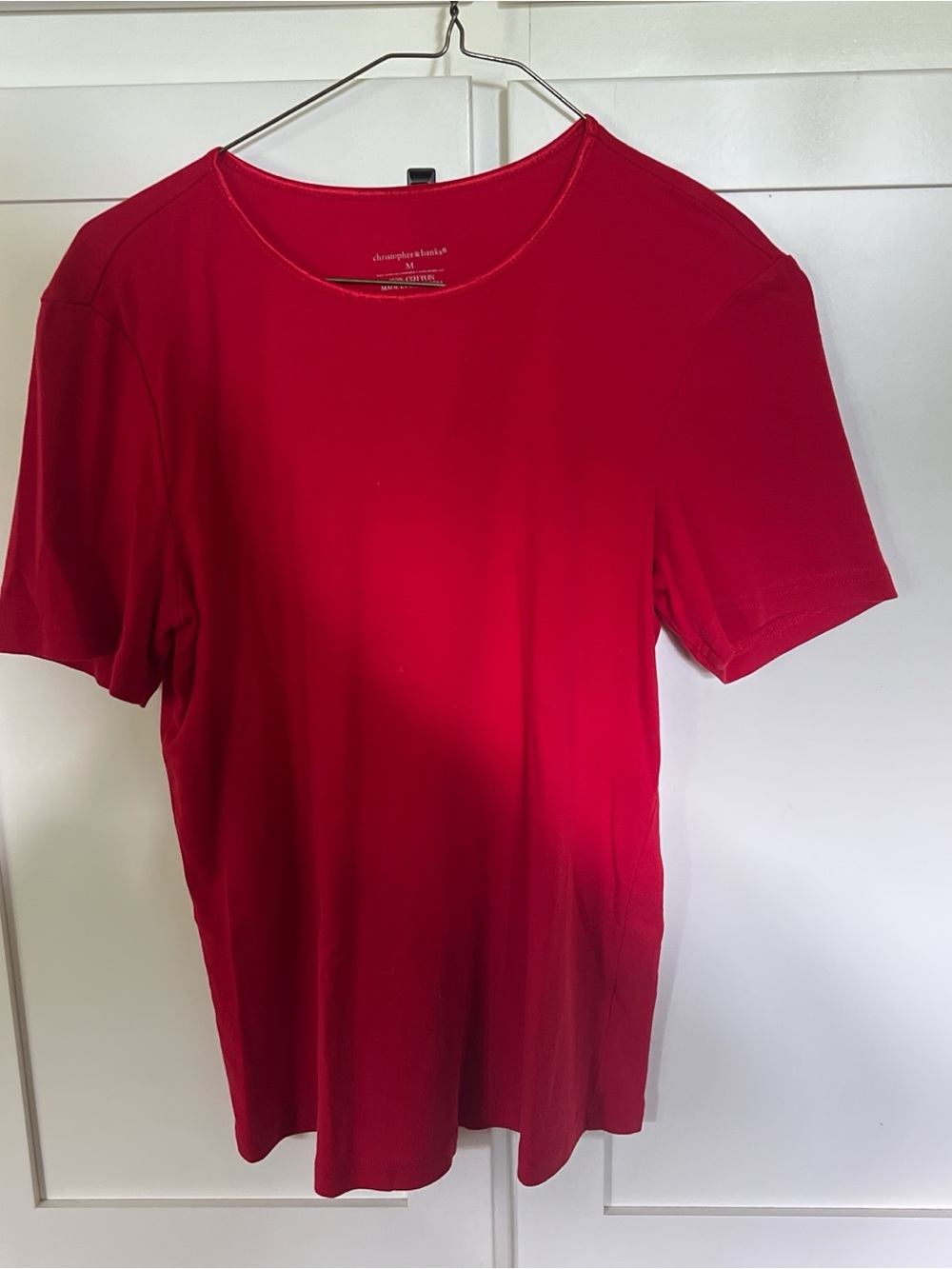 Christopher & Banks Red Crew Neck Tee